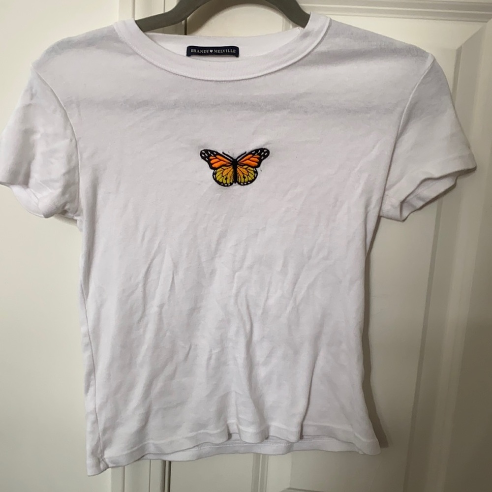White butterfly top. One size fits all(fits small)